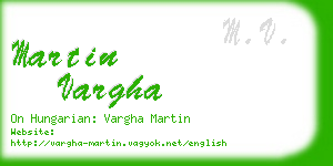 martin vargha business card